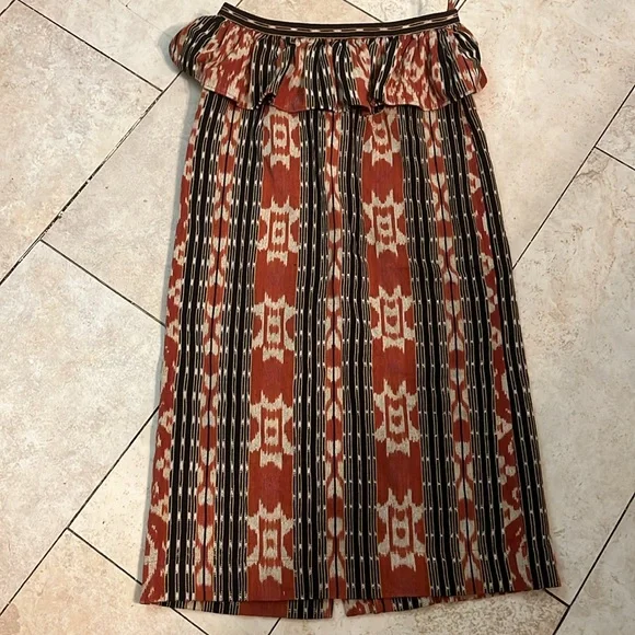 Ulla Johnson Women's Salima Printed Multicolor Ruffle Cotton Skirt Sz 6 - Picture 8 of 12